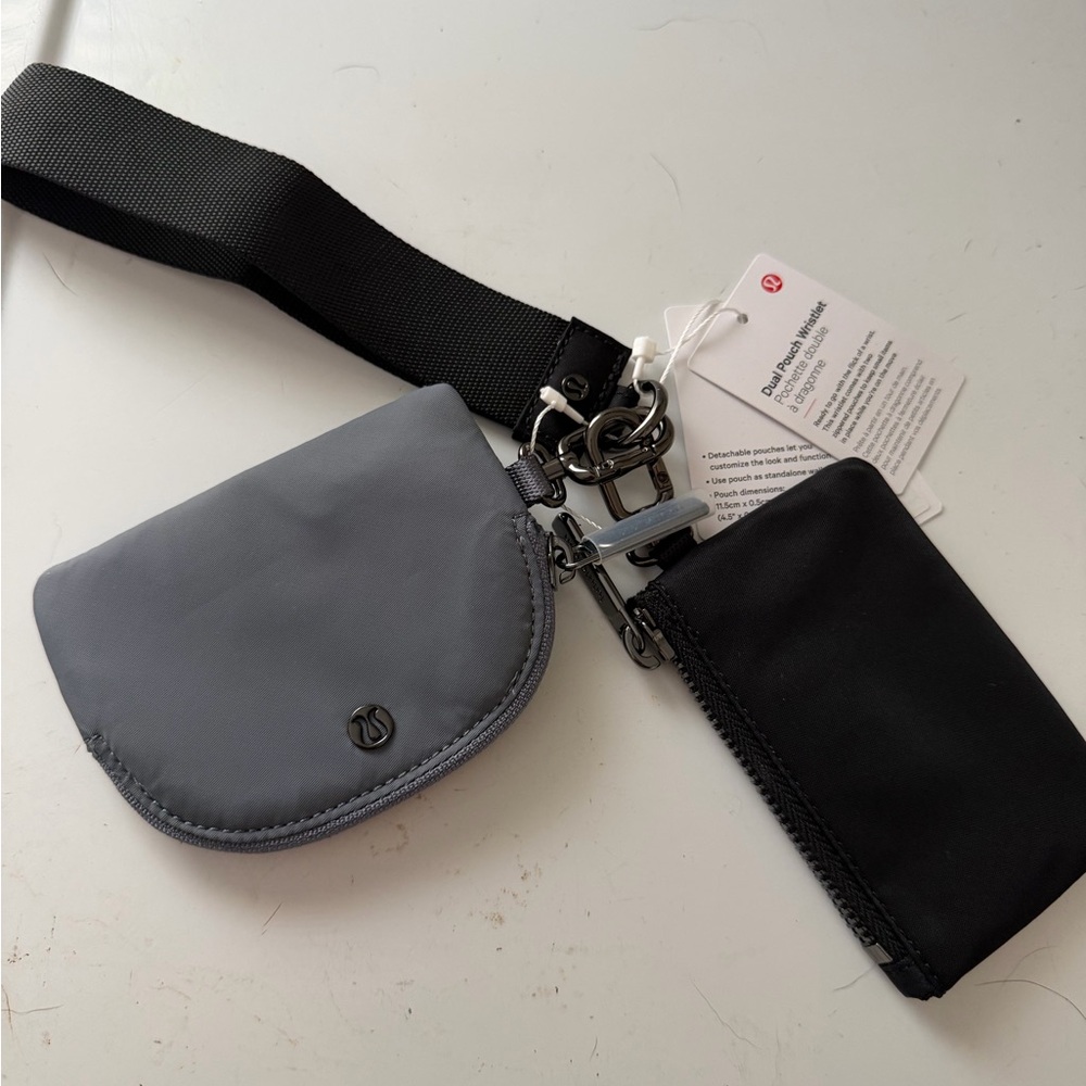 Lululemon Dual pouch wristlet Gray and Black